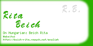 rita beich business card